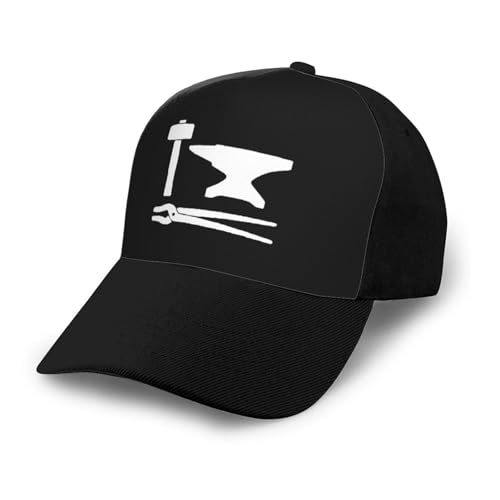 Blacksmith Hammer Cotton Calf Socks Bonnets Curved Brim Mesh Baseball Cap Casual Sun Hat Unisex