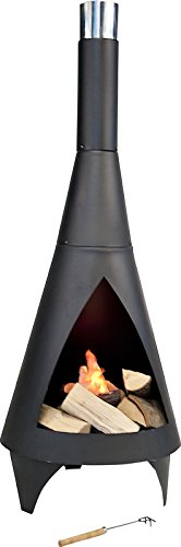 Modern Design Outdoor Portable Steel Wood Chimney with Powder Coated Finish (Materials: Steel, Color Black)