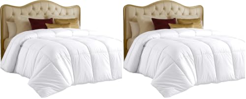 Image of Utopia Bedding Comforter Full Size 82 x 86 Inches White, All Season Duvet Insert, Down Alternative Box Stitched Bed Comforter with Corner Tabs, Machine Washable (Pack of 2)