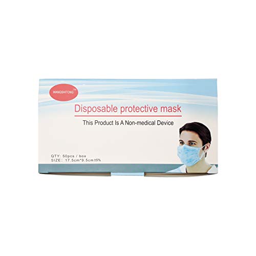 Disposable Face Mask, Pack of 50, New Packaging