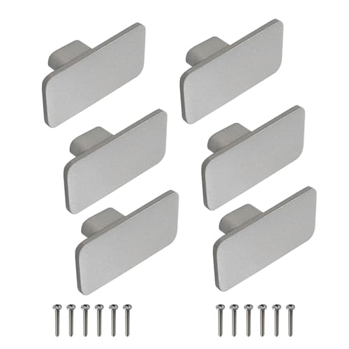 Image of VOLO Stainless Steel Drawer Knob for Cabinet Wardrobe and Cupboard Durable Knobs with Screws for Kitchen Dresser and Office Furniture | S-723 (Silver, 6 Pieces)