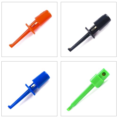 Image of PCB Test Point & Test Hook Clip Assorted Kit, Black /Red /Green /Blue /Yellow Test Point Pin & Test Hooks Clips Spring Hook Clip PCB Board Breadboard Kit (PCB-Test-Kit)