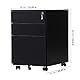 OFITURIA ® Aktenschrank aus Metall, Schwarz, mit Schloss für Büro, Schublade mit Rollen, 3 Schubladen, montiert 52 x 39 x 60 cm