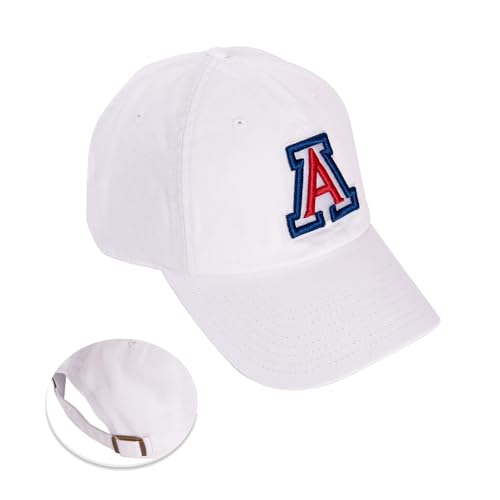Desert Cactus University of Arizona Baseball Hat UA Wildcats Brimmed Embroidered Hats Cap Adjustable Cloth Strap Adult (US, Alpha, One Size, White)