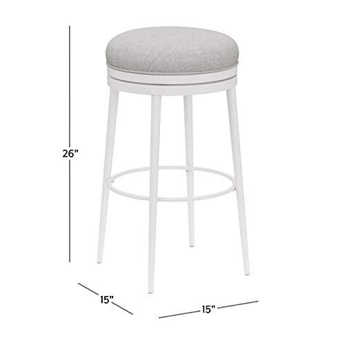 Hillsdale Aubrie Swivel Backless Counter Height Stool, Off White - Image 5