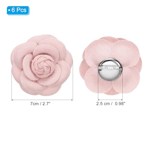 Image of PATIKIL Camellia Fabric Pin Flower Brooch Artificial Flowers Brooches for Women Girls Cloth Wedding Party Decor Accessories Jewelry Gift