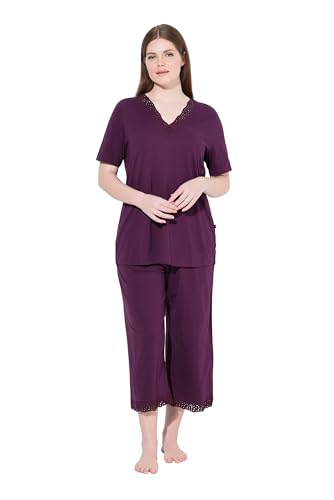 Pyjama modal grandes tailles respirant à broderie ajourée Ulla Popken