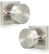 Naubea Dummy Door Knobs Interior, Gold Closet Door Knob, Brushed Brass Bifold Door Knobs, Heavy Duty Round Modern Door Handle For Double Doors, 2