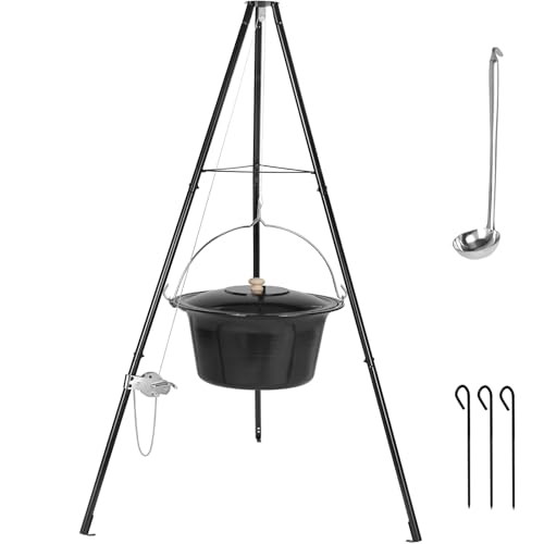 TLSUNNY 30L Gulaschkessel mit Dreibein und Löffel, Original...