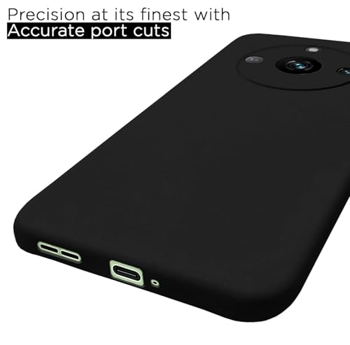 Image of BlazeTech for [ Realme Narzo 60 Pro 5G ] Liquid Silicone Back Case Cover Flexible |Inner Lining| with Camera Protection Back Cover for [ Realme Narzo 60 Pro 5G ] - Black