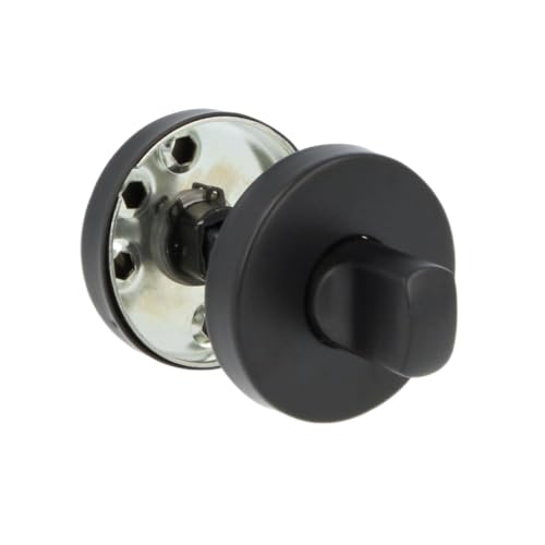 Amig - Muletilla para Manillas de Roseta Redonda Mod. 9RX Ø53 mm Cuadradillo de 6 mm Diseño Elegante y Sencillo Condena con Sistema de Desbloqueo Exterior Acero inoxidable Negro