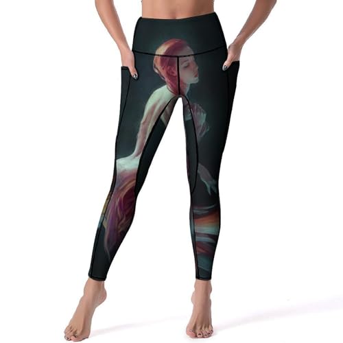 Legging de sport sirène pour femmes pantalon yoga taille haute taille S
