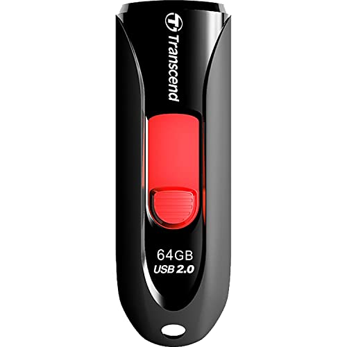 Image of Transcend JetFlash 590 64GB USB 2.0 Flash Drive, 5-Year Limited Warranty, Black (TS64GJF590K)