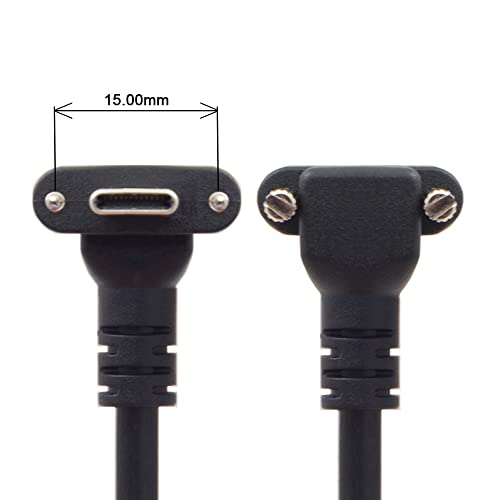 CY 90 Degree Up Down Angled Type Screw Locking USB-C to USB 3.0 Data 5Gbps Cable Type-C for VR Camera Laptop(500CM) - Image 3
