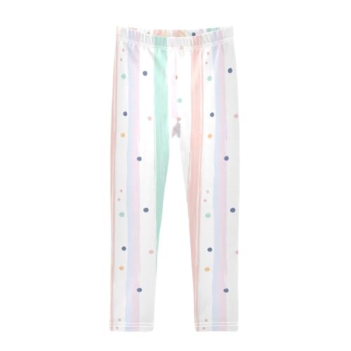 Stripes Tiny Dots Minimalist Kids Girl's Basic Leggings Comfortable Full Length Sweatpants Running