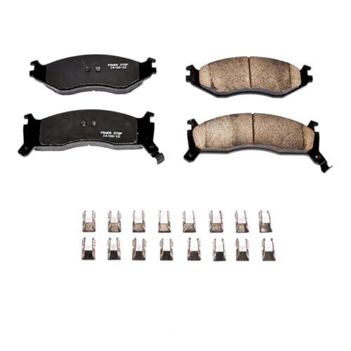 Image of PowerStop Front Brake Pads for Chrysler Daytona 1992-93 |Dynasty 1991-93 |LeBaron 1991-95 |New Yorker 1991-93 |Town & Country 1991-95 - Z17 Ceramic Brake Pads with Installation Hardware, 17-521