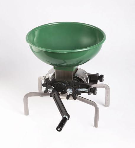 Rajadora de Aceitunas Manual con Tolva Grande (Ø 25 cm) y Manivela – Para Rajar Gran Cantidad de Aceitunas sobre Cubo – Cuchillas de Acero y Estructura Robusta