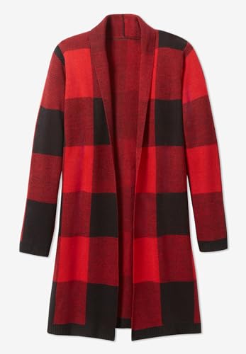 Woman Within Plus Size Jacquard Open Front Duster Sweater2