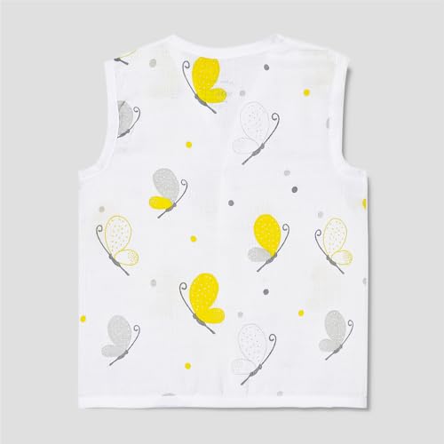 Image of The Boo Boo Club Muslin Jhabla and Short Set 100% GOTS Certified Organic Cotton | Sleeveless Button Vest | Summer Wear Set