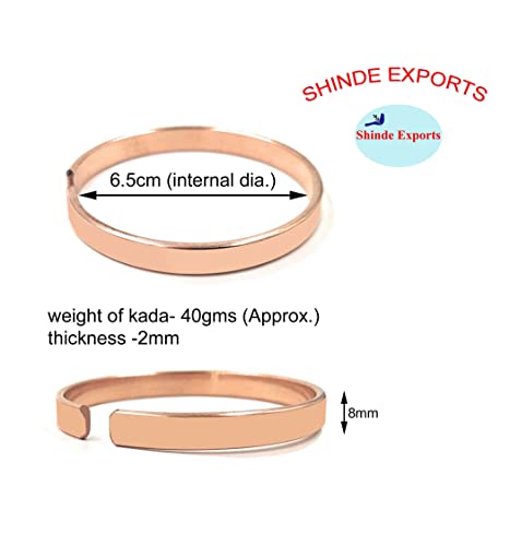 SHINDE EXPORTS Pure Copper Adjustable Antique Plain Glossy Kada Bracelet For Men and Women. Arthritis And Joint Pain Natural Handmade Cuff/Kada Bangle from India.