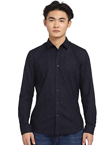 Image of JACK & JONES Men's Solid Slim Fit Spread-Collar Casual Shirt