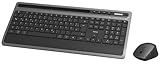 Lieferumfang: 1x Funk-/Bluetooth Tastatur QWERTZ DE, 1x Funk-/Bluetooth Maus, 1x USB A Empfänger, 1x Batterie AAA Micro, 1x Batterie AA Mignon
