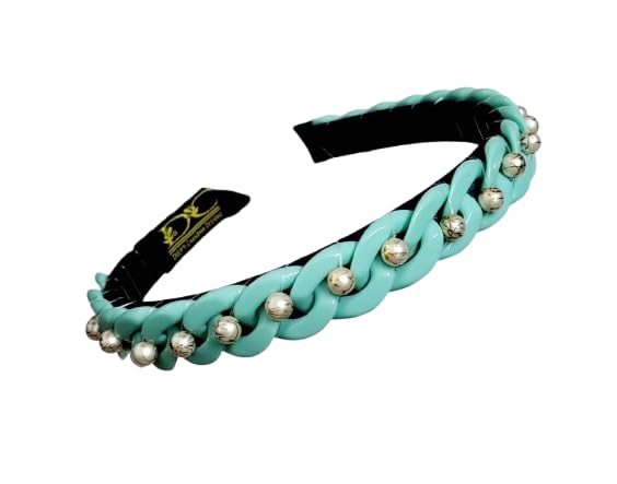 Image of Sea Green Chain Stones Hairbands from Our Embellished Collection Useful for Girls & Women (Pack of 1)