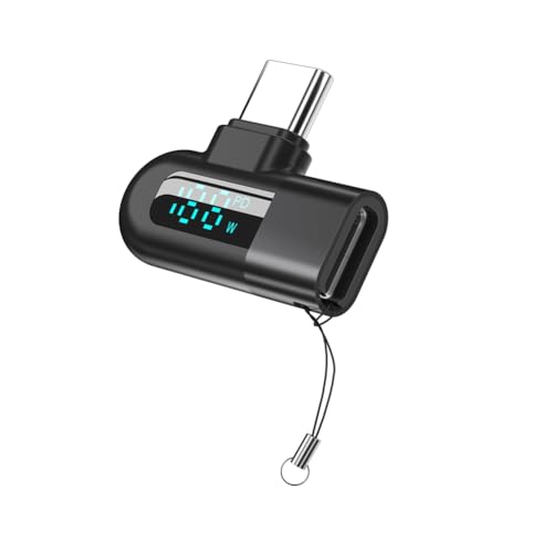 Grannerton 6A デジタル ディスプレイ タイプ C - タイプ C OTG アダプター 120W 急速充電 USB C ケーブル USB2.0 コネクタ ブラック