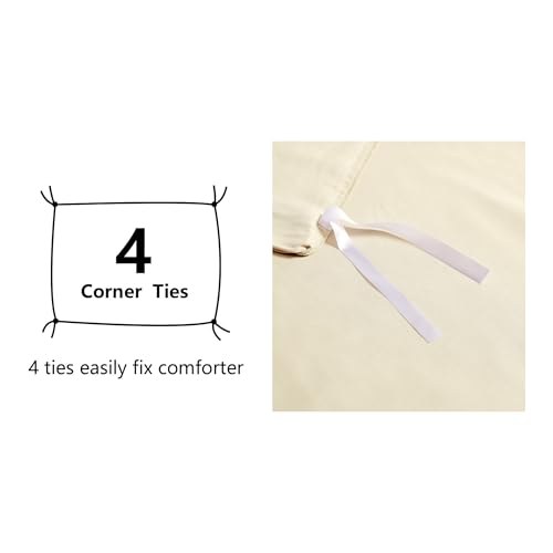 Image of Amazon Basics Lightweight Microfiber 3-Piece Duvet Cover Set with Zipper Closure, King, Beige, Solid