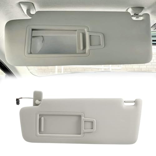Front Sun Visor with Makeup Mirror Compatible for VW Volkswagen Golf MK7 2013-2017,Passat B8 Sports Van 2016-2021,T-Cross T-ROC CC 2018-2020,Jetta MK7 2019-2021,Gray (Left Driver Side)