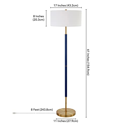 Image of Henn&Hart 61 inch Modern 2-Light Floor Lamp, Royal Blue