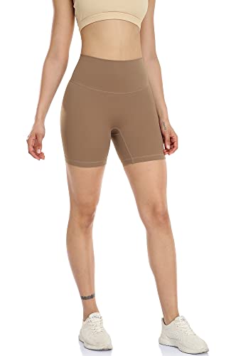 Image of icyzone High Waisted Workout Biker Shorts for Women, Yoga Gym Running Compression Spandex Shorts 4 inch /6 inch