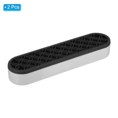 Image of PATIKIL Diamond Painted Pen Holder, 2 Pack Silicone Makeup Brush Holder Multi-Purpose Cosmetic Storage Box Desktop Organizer for Art Craft, Black