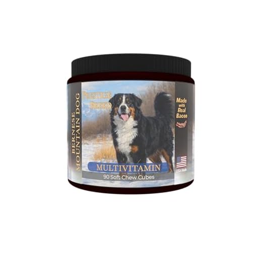 Prestige Breed Bernese Mountain Dog Multivitamins, 90 Count, Made in the USA with Real Bacon.
