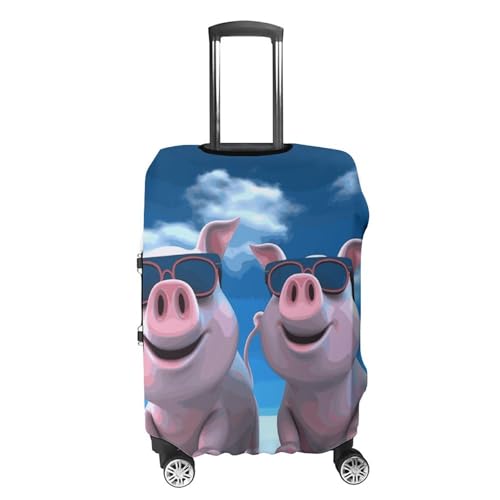 Carry on Luggage Cover Funny 3D Piggies Suitcase Covers for Luggages Tsa Approved Travel Luggage Sleeve Protector Elastic Suitcase Protector Anti-Scratch Washable Fits 19-30 Inch Case -L4