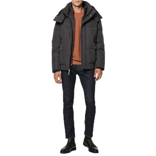 Image of Andrew Marc Men's Short Quilted Inner Bib Attached Down Fill Phoenix Down Bomber Hybrid