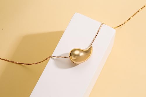 Teardrop Necklace Earrings Jewelry Set for Women, Dupes Drop Dainty 14k Gold Plated Water Hypoallergenic Pendant Necklace