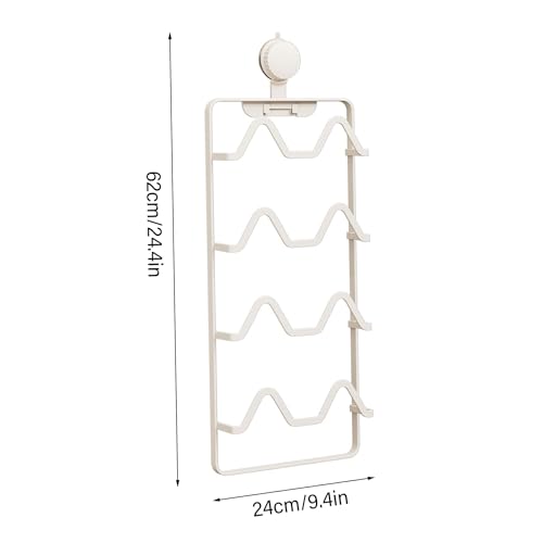 Porte-pantoufles mural blanc 4 niveaux support ventouse peu encombrant