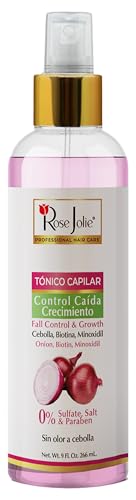 Rose Jolie Onion & Biotin Hair Tonic Spray | Fall Control & Growth Support | Strengthens Roots & Revitalizes Scalp | Sulfate-Free Salt-Free Paraben-Free | No Onion Smell | 9 fl oz