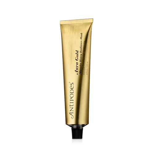 Antipodes Aura Gold Masque Éclat au Miel de Mānuka – 75 ml | Masque visage éclaircissant et hydratant à la vitamine C, au céramide III et au citron caviar