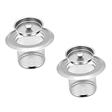 DOITOOL 2 Juegos Colador de Fregadero de Cocina Acero Inoxidable Filtro de Drenaje Antiobstrucción con Malla Fina para Retener Residuos y Paso de Agua Fluido