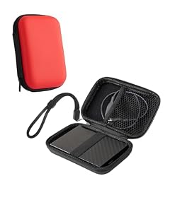 toergy Festplattentasche für WD 5TB My Passport Externe Festplatte - 2.5 Zoll stoßfeste EVA Schutztasche, kompatibel mit 1TB/2TB/4TB/6TB HDD, Rot