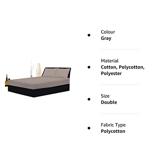 Fitted Sheet 40cm with Extra Deep Pockets - OEKO-TEX Certified Bed Sheet Double Size 137X190CM, Gray, Double 40 CM - Image 2