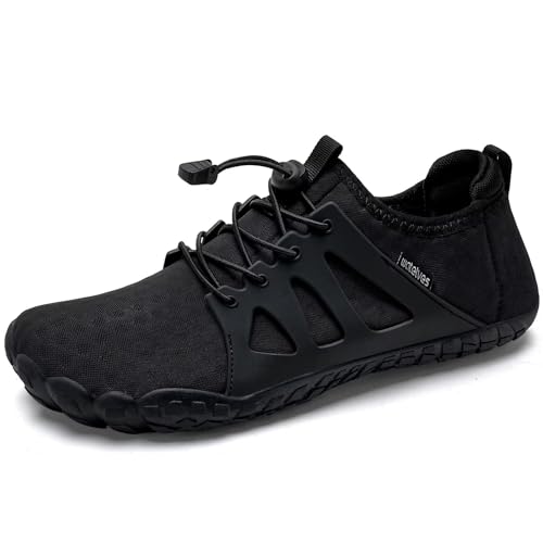 Image of WateLves Water Shoes Mens Womens Barefoot Quick-Dry Aqua Sock Outdoor Athletic Sport Shoes for Swim Beach Pool Hiking Surfing Walking(YE-Black,38)