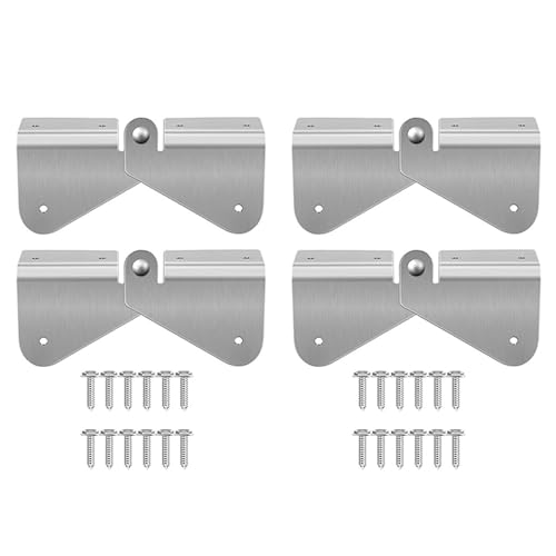 Charnière de gouttière en inox, kit rabattable rectangulaire avec vis