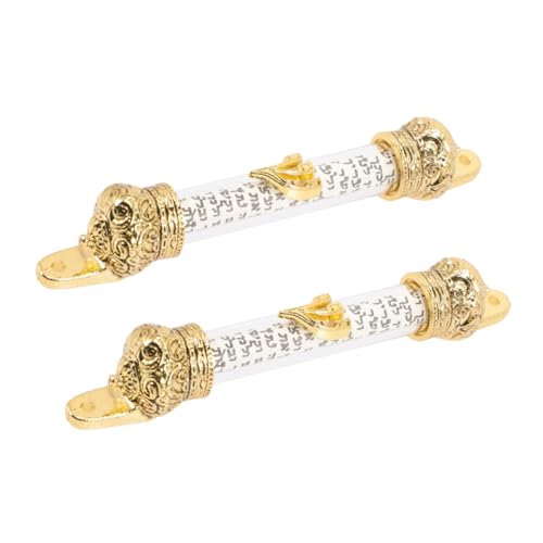 Cabilock 2pcs Metal Mezuzah Door Hanging Religious Plaque Lightweight Judaica Mezuzah for Jewish Home Blessing Decorative Scroll Holder Simple Design for Entryway Decor