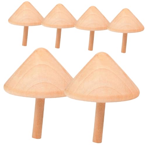 Veemoon Peonzas de Madera Tradicionales 6 Piezas, Juguetes Giroscópicos 4 a 12 Años, Kit de Manualidades de Pintura en Madera, Divertidos Juguetes Educativos para Cumpleaños y Creatividad