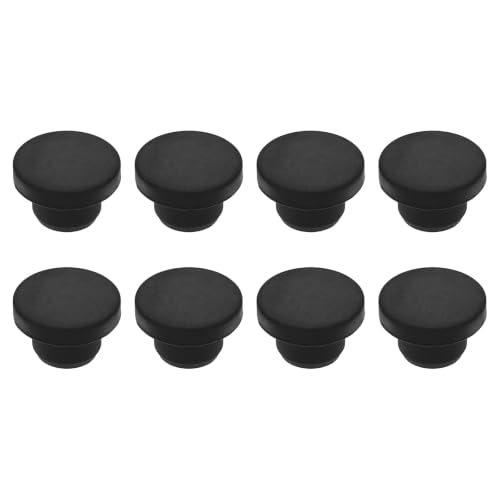 Image of MECCANIXITY 8pcs T-Shaped Silicone Plugs 15mm 19 /32 Inch Dia, Black | Snap in Plug Hole Seal Cover Round Rubber Stopper for 14.5-15mm Holes Kitchen Rubber Bulkheads Waterproof Sealing