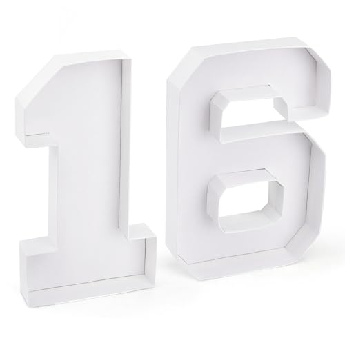 Datyiiha 16 Set Cardboard Number for Charcuterie 10.2 Fillable Tray Charcuterie Paper Box for 16th Birthday Anniversary Party Decorations Chocolate Candy Cupcake Container