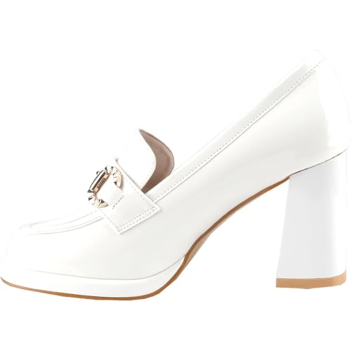 Women's Platform Loafer Heels Closed Toe Chunky Block Heel High Penny Loafers Pumps Elegant Comfort Casual Slip On Spring Summer Vacation Spring Break Easter3